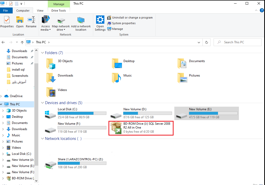 آموزش تصویری نصب Sql Server